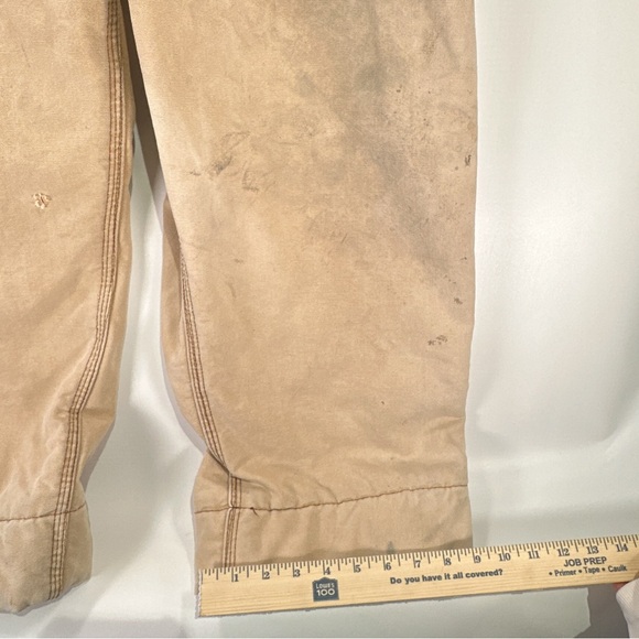 Carhartt Mens Coveralls Vintage Duck Canvas Insulated Tan 44R - Picture 16 of 16